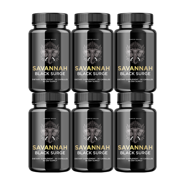 Savannah Black Surge Male Enhancement Formula to Help Boost Performance - 6 Pack