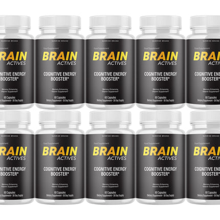 Brain Actives Cognitive Brain Booster Pills for Advanced Memory and Focus - 10 Pack