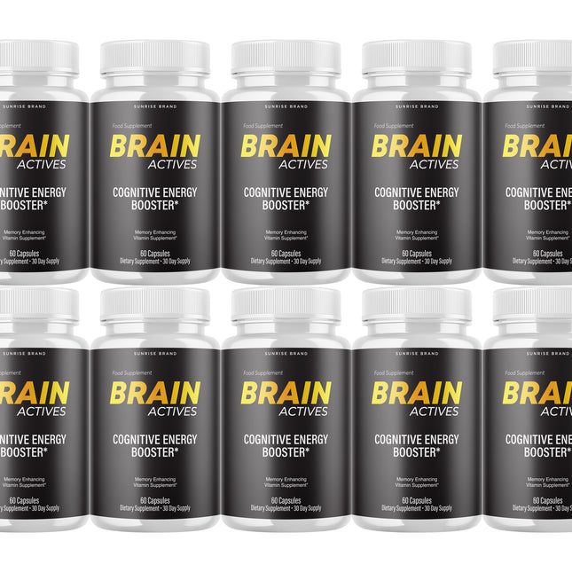 Brain Actives Cognitive Brain Booster Pills for Advanced Memory and Focus - 10 Pack