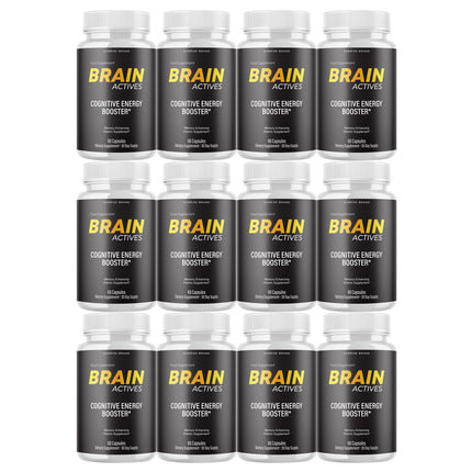 Brain Actives Cognitive Brain Booster Pills for Advanced Memory and Focus - 12 Pack