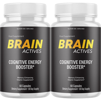 Brain Actives Cognitive Brain Booster Pills for Advanced Memory and Focus - 2 Pack
