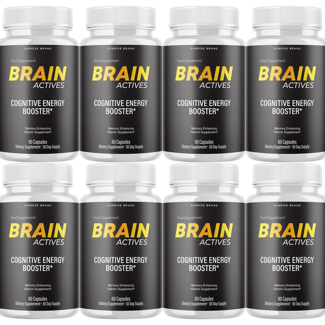 Brain Actives Cognitive Brain Booster Pills for Advanced Memory and Focus - 8 Pack