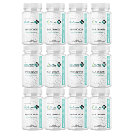 BioGrow Dietary Pills to Boost Hair Growth and Strength Naturally - 12 Pack