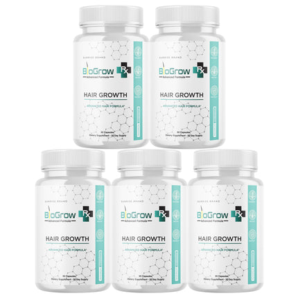 BioGrow Dietary Pills to Boost Hair Growth and Strength Naturally - 5 Pack
