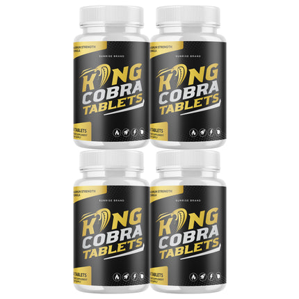 King Cobra Tablets - Support Men's Vitality and Daily Energy - 4 Pack