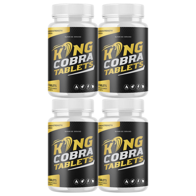 King Cobra Tablets - Support Men's Vitality and Daily Energy - 4 Pack