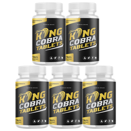 King Cobra Tablets - Support Men's Vitality and Daily Energy - 5 Pack