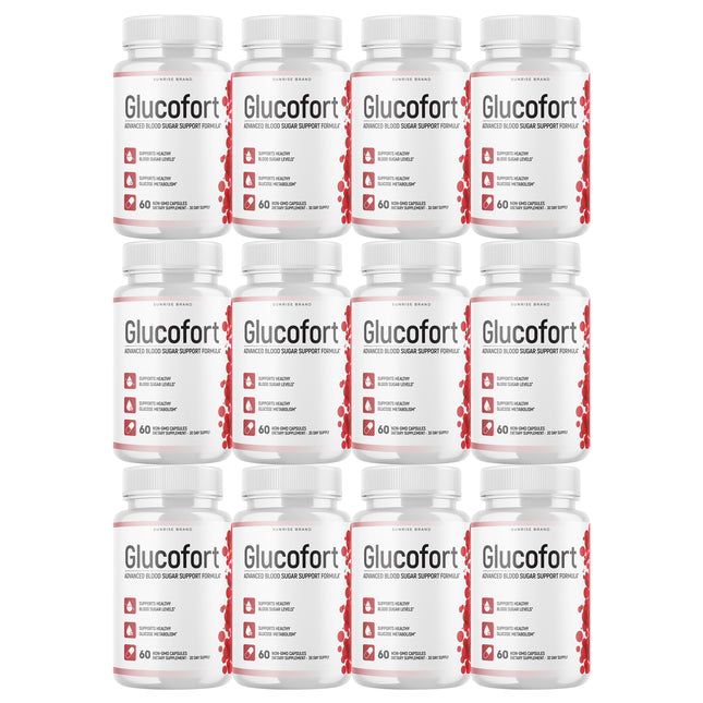 Glucofort Blood Sugar Supplement Capsules, Blood Support - 12 Pack