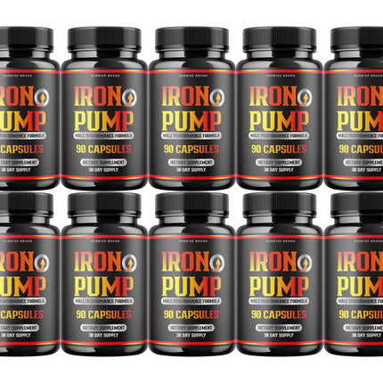 Iron Pump Male Capsules - Promote Blood Flow Muscle Function - 10 Pack