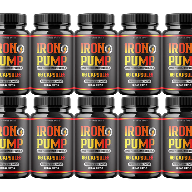 Iron Pump Male Capsules - Promote Blood Flow Muscle Function - 10 Pack