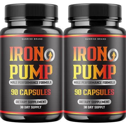 Iron Pump Male Capsules - Promote Blood Flow Muscle Function - 2 Pack