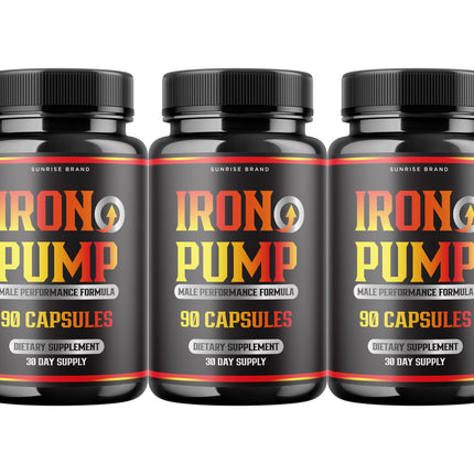 Iron Pump Male Capsules - Promote Blood Flow Muscle Function - 3 Pack