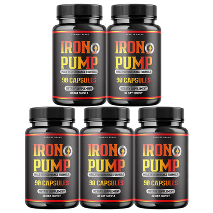 Iron Pump Male Capsules - Promote Blood Flow Muscle Function - 5 Pack