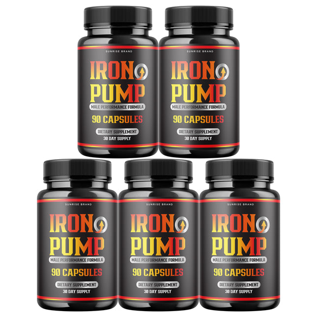 Iron Pump Male Capsules - Promote Blood Flow Muscle Function - 5 Pack