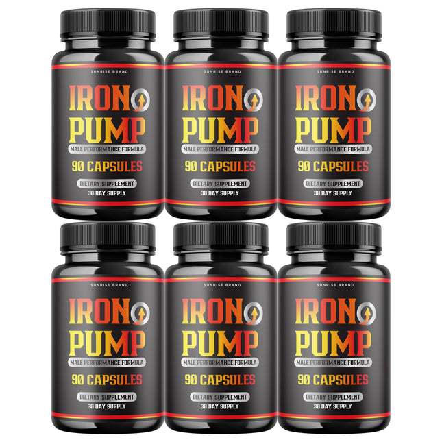 Iron Pump Male Capsules - Promote Blood Flow Muscle Function - 6 Pack