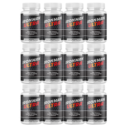 IronMan Ultra Advanced Male Health Pills, Boost Stamina and Performance - 12 Pack