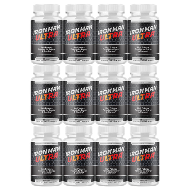 IronMan Ultra Advanced Male Health Pills, Boost Stamina and Performance - 12 Pack