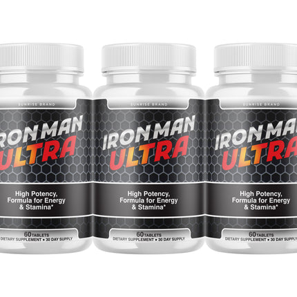 IronMan Ultra Advanced Male Health Pills, Boost Stamina and Performance - 3 Pack