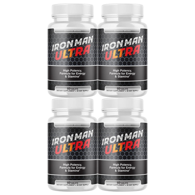 IronMan Ultra Advanced Male Health Pills, Boost Stamina and Performance - 4 Pack