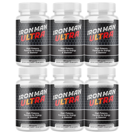 IronMan Ultra Advanced Male Health Pills, Boost Stamina and Performance - 6 Pack