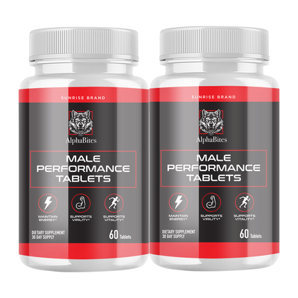 Alpha Bites Male Tablets, Alpha Bites Men's Performance - 2 Pack
