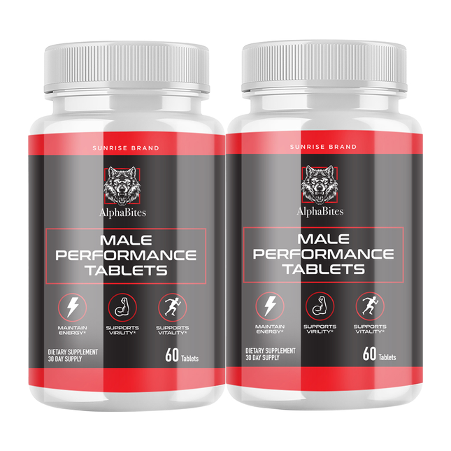 Alpha Bites Male Tablets, Alpha Bites Men's Performance - 2 Pack