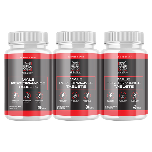 Alpha Bites Male Tablets, Alpha Bites Men's Performance - 3 Pack
