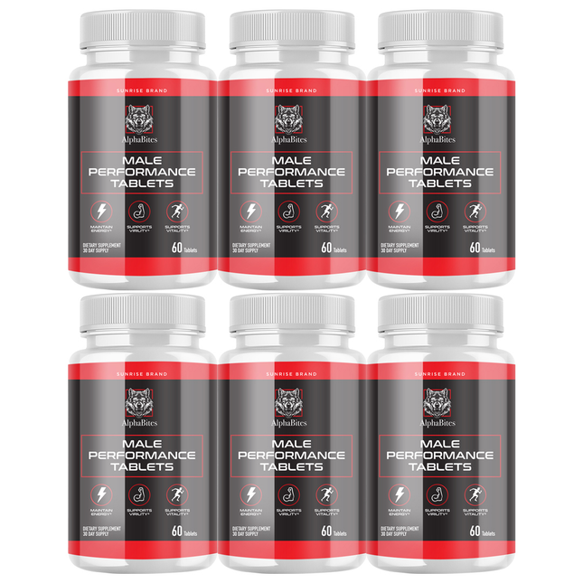Alpha Bites Male Tablets, Alpha Bites Men's Performance - 6 Pack