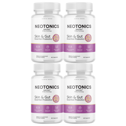 Neotonics, Neotonics Skin & Gut, Neotonics Probiotics - 4 Pack