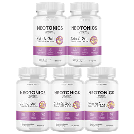 Neotonics, Neotonics Skin & Gut, Neotonics Probiotics - 5 Pack