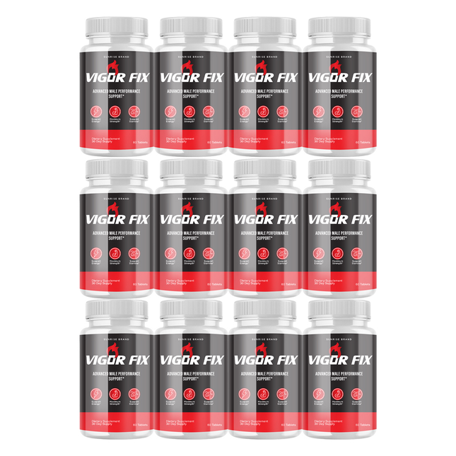 Vigor Fix Male Health Pills to Enhance Masculine Vitality and Libido - 12 Pack