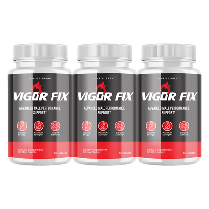 Vigor Fix Male Health Pills to Enhance Masculine Vitality and Libido - 3 Pack