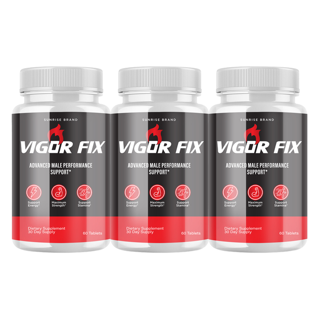 Vigor Fix Male Health Pills to Enhance Masculine Vitality and Libido - 3 Pack