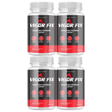 Vigor Fix Male Health Pills to Enhance Masculine Vitality and Libido - 4 Pack