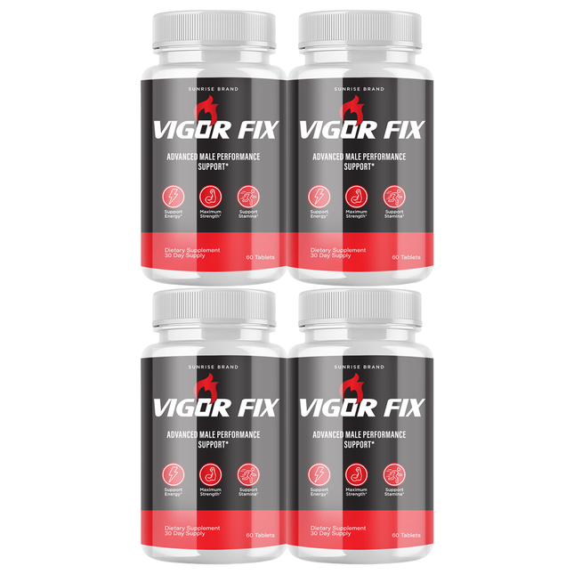Vigor Fix Male Health Pills to Enhance Masculine Vitality and Libido - 4 Pack