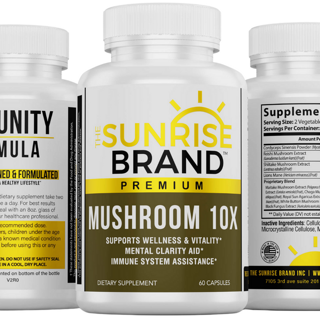 Mushroom Complex Supplement The Sunrise Brand 60 caps