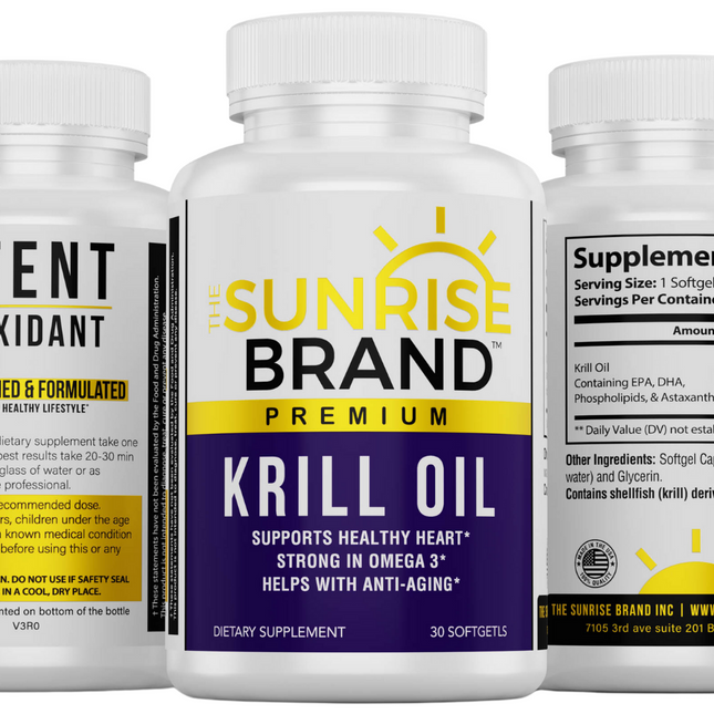 Krill Oil Omega-3s EPA DHA The Sunrise Brand 30 Softgels