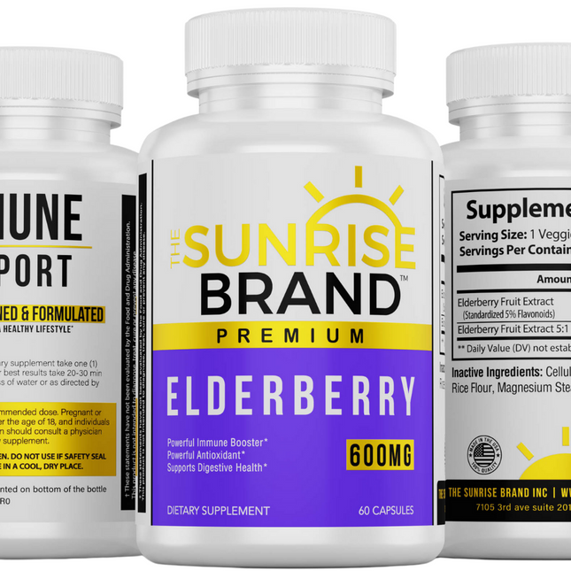 Black Elderberry Extract The Sunrise Brand - 600mg 60 Capsules