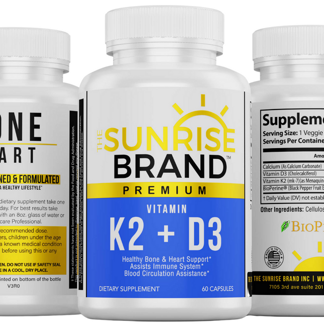 Vitamin D3 w/ K2  The Sunrise Brand - 60 Capsules