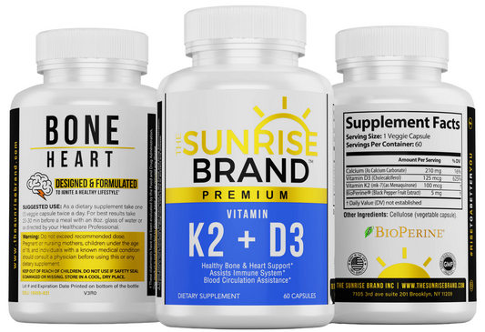 Vitamin D3 w/ K2  The Sunrise Brand - 60 Capsules