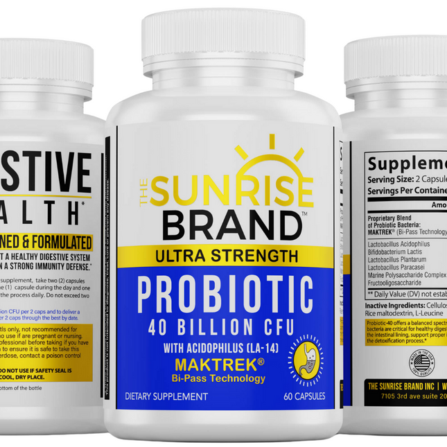 Probiotics 40 Billion CFU The Sunrise Brand - 60 Cap